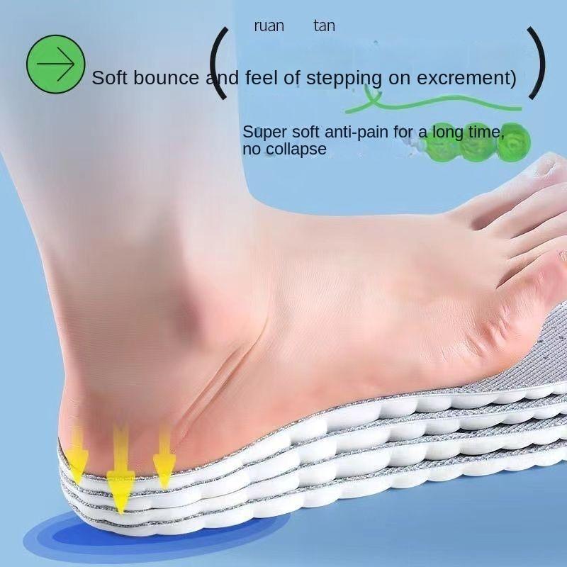 Product Introduction of Insole Thickened Feeling of Walking on Shit Soft Bottom Long Standing Not Tired Men and Women Deodorant and Breathable Sweat-Absorbent High Elastic 4