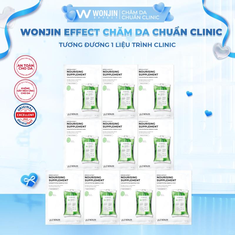Combo 10 Mặt nạ dịch truyền Axit Amin phục hồi nuôi dưỡng da WONJIN EFFECT NOURISHING SUPPLEMENT CONCENTRATED ESSENCE MASK B1 EF