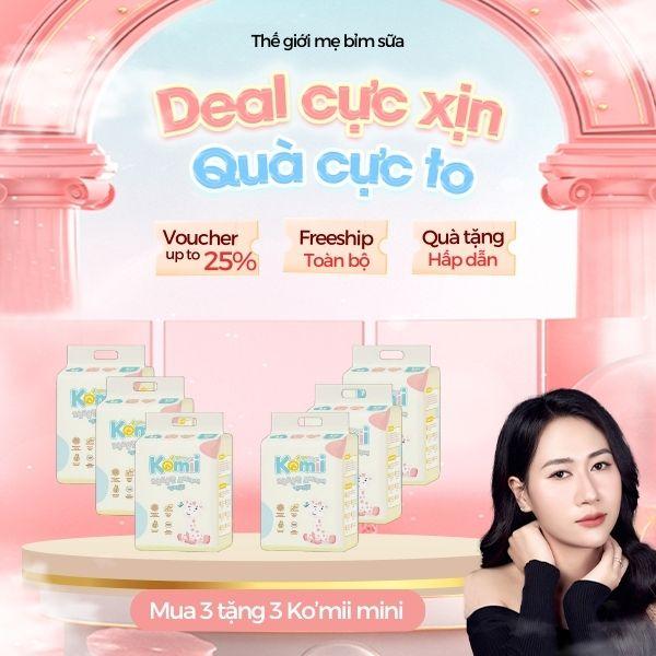[TGMBS] [Mua 3 Tặng 3] Combo 3 bịch bỉm Komii mini size tặng kèm 3 bịch mini size cùng size cho bé
