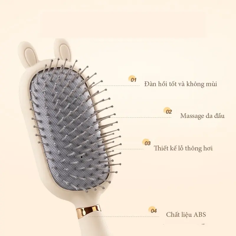 Lược đệm khí hình thỏ gấu,Massage da đầu cao cấp Lược Tạo kiểu tóc