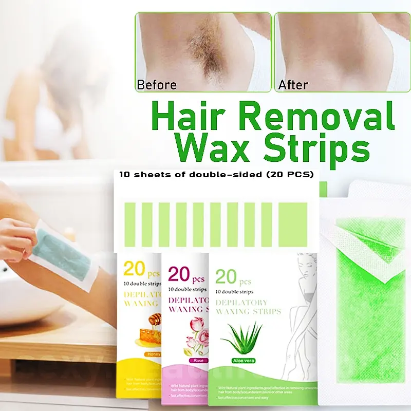 20pcs Hair Removal Wax Strips Papers Calf Underarm Arm One-Time Quick Hair Removal Wax Double Tape