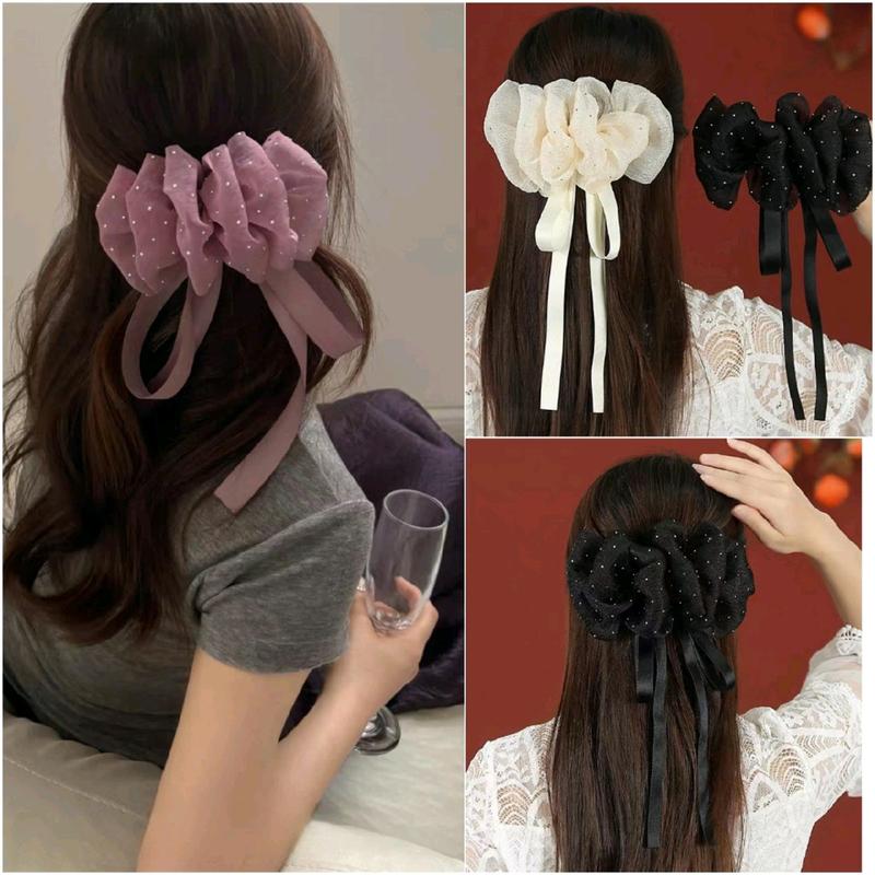 Kẹp Tóc Nữ Bong Bóng Kẹp Ngang Đính Đá Lấp Lánh Có Đuôi Kẹp Tóc Hàn Quốc Voi Voan