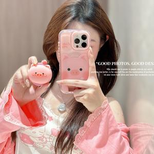 Rui Jian ผงชาฟองหมูเข้ากันได้กับ iPhone 15 Pro Max, ฝาครอบป้องกันกันกระแทกแบบใหม่, ฝาครอบป้องกัน, เหมาะสำหรับ iPhone 14 Pro Max, 13 Pro Max และ 16 Pro Max, การออกแบบที่เรียบง่าย, ความรู้สึกระดับไฮเอนด์ที่สร้างสรรค์