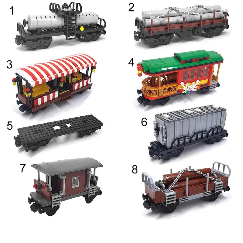 Train Building Blocks, 1 Box DIY Train Carriage Blocks Set, Creative and Educational Building Blocks for Teenager 0