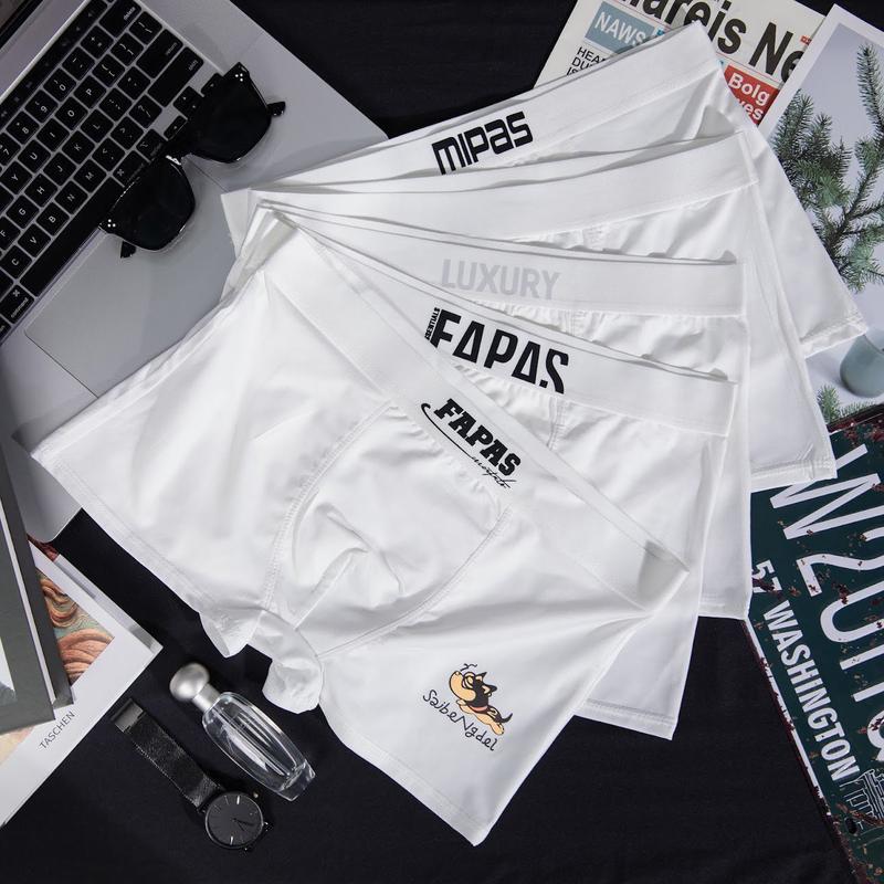 Combo 5 Quần Sịp Boxer Đùi Nam Menswear full màu trắng, Quần Boxer nam thanh lịch sang trọng co dãn 4 chiều TOP11 Quần Lót Thun