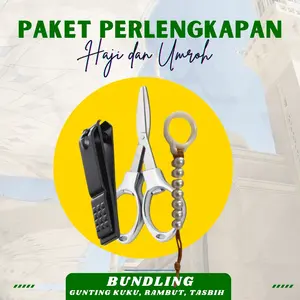 ANP88 Paket Perlengkapan Haji dan Umroh dengan Tasbih Tawaf 7 Butir / Gunting Stainless / Gunting Kuku