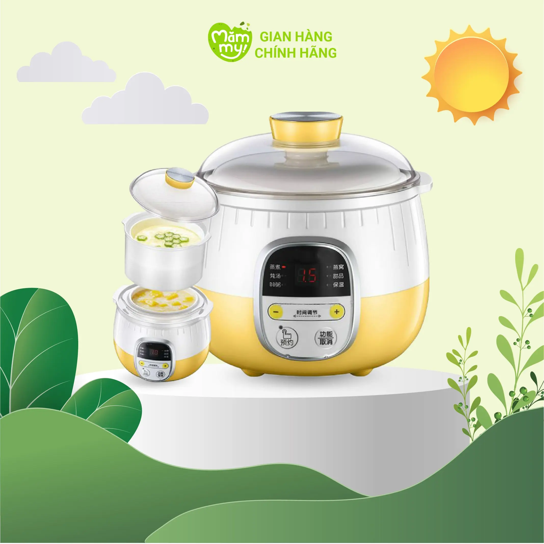 [QUÀ TẶNG] Nồi Nấu Cháo Cho Bé Bear 0,8L Nấu Chậm