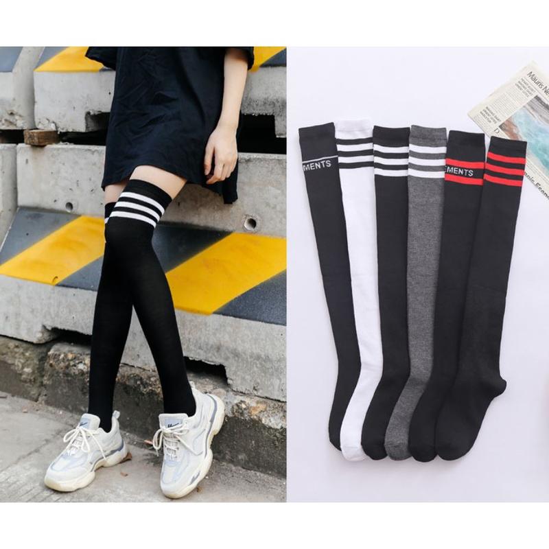  ất đùi nữ cao cổ vớ dài qua gối phong cách Hàn Quốc loại dày dặn Tất Đen 