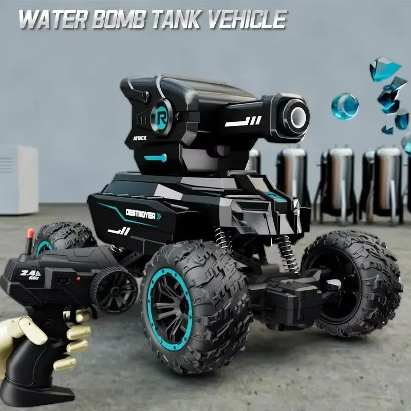 Children's RC Car VS Tank Toy Multifunction Offroad Armored Vehicle Remote Control Water Bomb Car Multiplayer Competitive Gift
