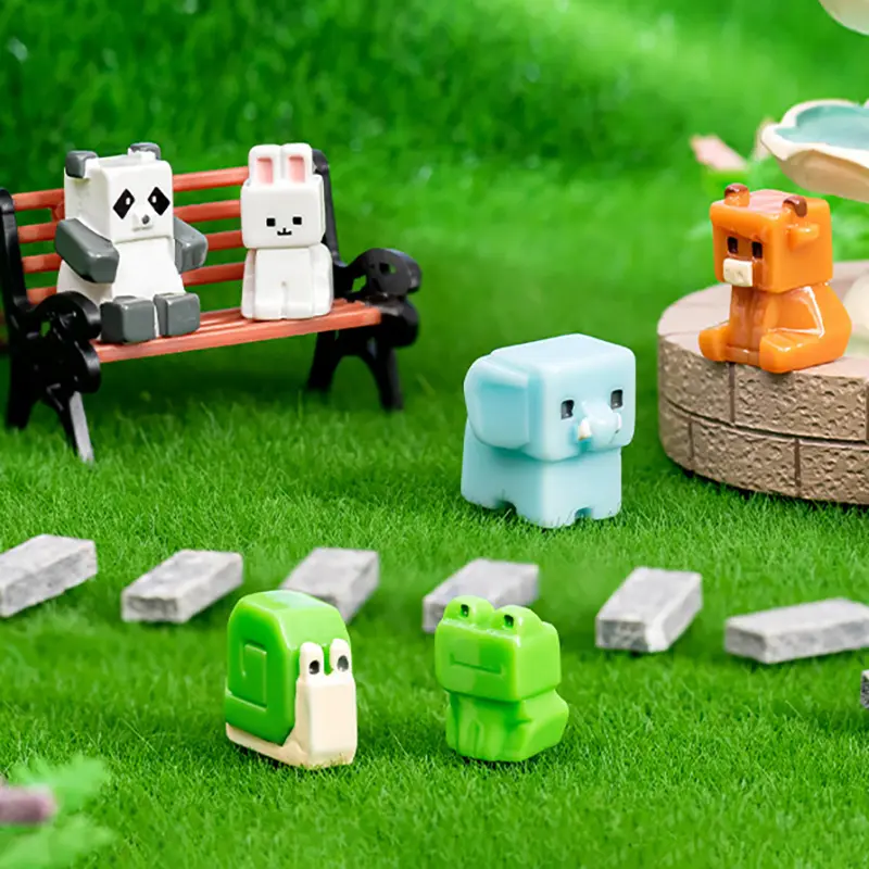 Tượng Động Vật Mini, Hình Vuông, Gấu Trúc Và Thỏ, Tượng Nhỏ Đồ Trang Trí Cảnh Quan Bằng Resin, Để Trang Trí Nhà Cửa, Quà Tặng, Phụ Kiện Bàn, 1 Cái 7