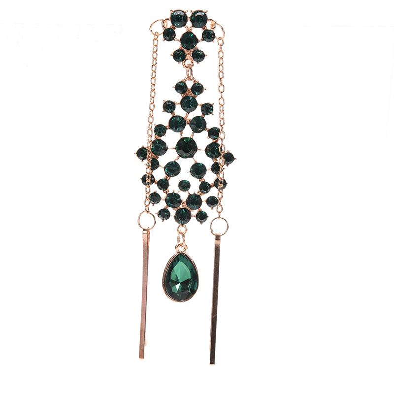 Product Introduction of Women Hair Clip Beads Flower Drop Hair Pins Forehead  Hair Clip Hairpins 21