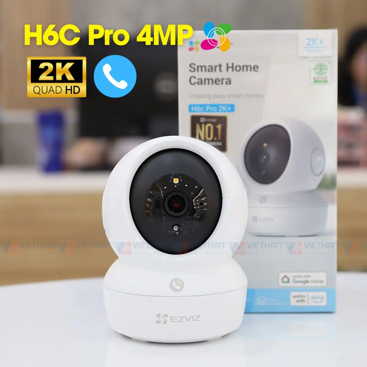 Camera wifi thông minh ezviz h6c pro 2k+4.0mp xoay 360