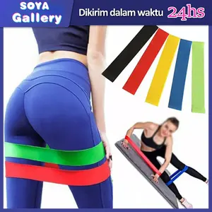 Tali elastis olahraga 5 level cocok untuk pemula dan lanjutan digunakan sebagai alat latihan kekuatan otot tubuh atas bawah dan peregangan sebelum olahraga