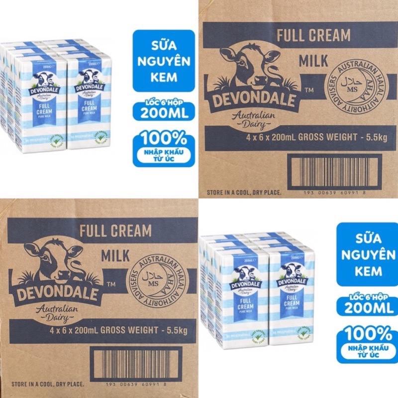 Thùng 24 Hộp Sữa Tươi Nguyên Kem DEVONDALE Không Đường 200ml ( Nhập Khẩu Úc)