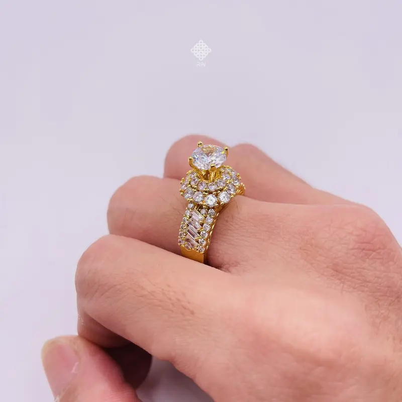 Nhẫn titan không phai không rỉ sét màu vàng hoặc trắng mã 18, Nhẫn titan nữ bền màu, trangsucmoiluatuoi.RIn 1