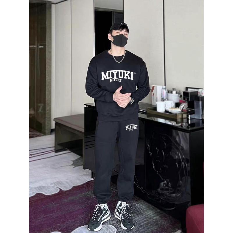 Bộ Nỉ Cổ Tròn Phối Chữ Phong Cách Trẻ Trung Siêu Đẹp Unisex Áo Unisex Áo Unisex Áo 4