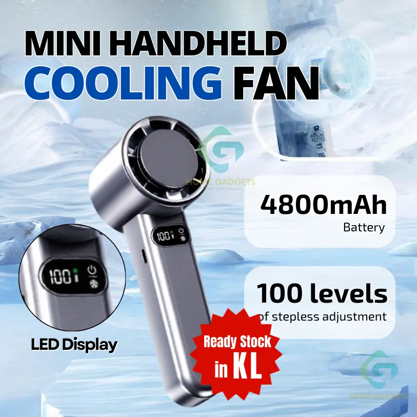 2024 READY STOCK Mini Handheld Cooling Fan Plate Fan High-speed Turbofan USB Rechargeable Mini Fan 100 Speeds Adjustable minifans e kipas  pegang  Portable