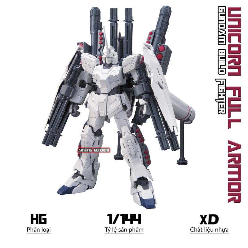 Mô hình HG Unicorn Full Armor (Unicorn Mode), 1/144 Gundam, Đồ chơi lắp ráp nhựa Toy Voi