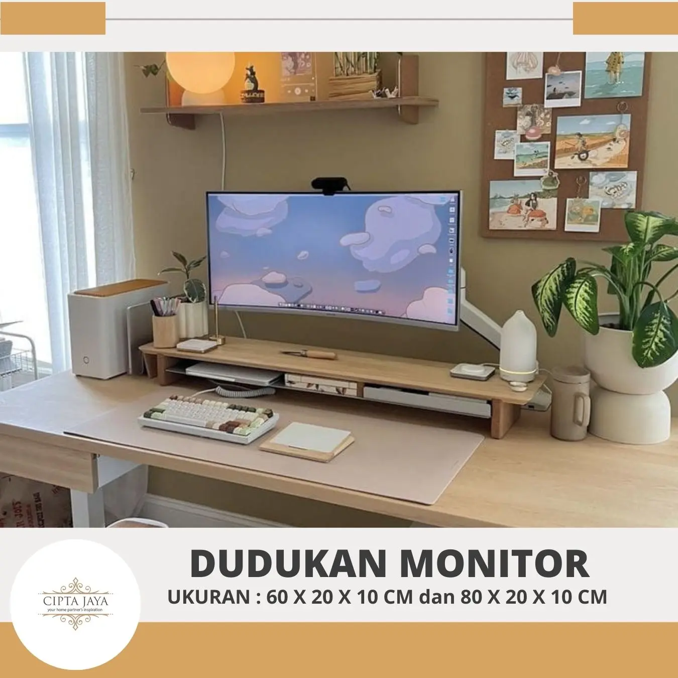 Cipta Jaya - Meja Komputer Dudukan Stand Folding Monitor Minimalis ...