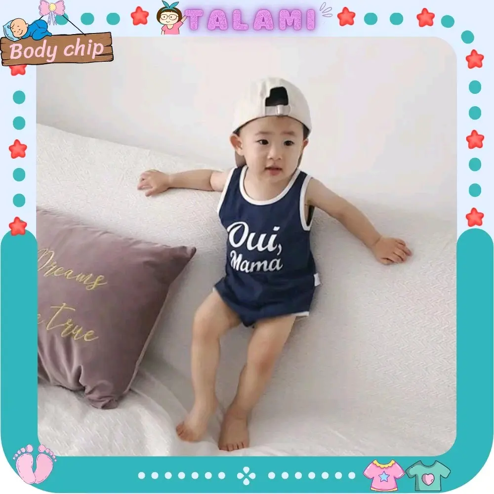 Body chip sát nách liền thân chất cotton 4 chiều mềm mịn mát cho bé trai và bé gái 5-15kg
