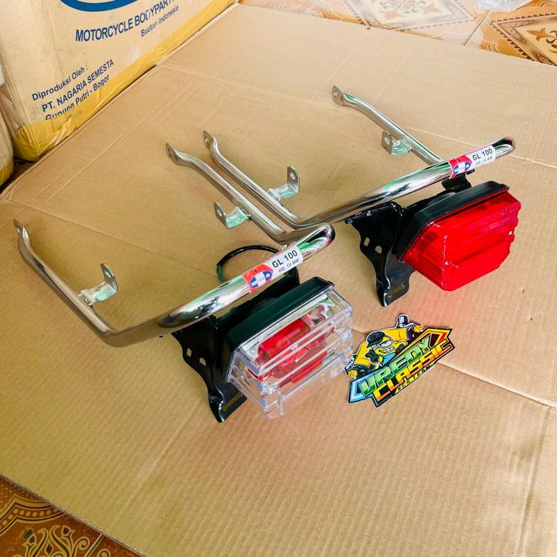 behel GL100 begel GL100 merk SHJ set dudukan lampu set stoplamp Baut Karet 0