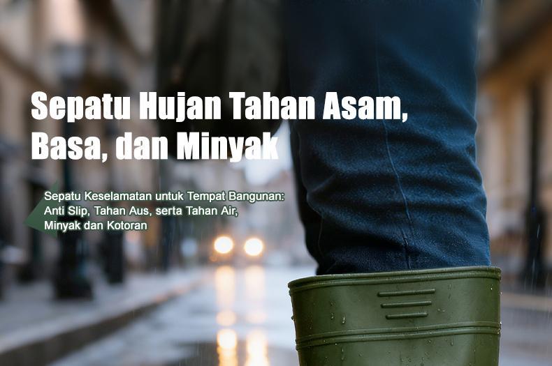 Sepatu bot pria model baru, sol tebal anti slip, desain mid-calf, tahan air dan banjir, sepatu kerja karet, cocok dipakai saat musim hujan