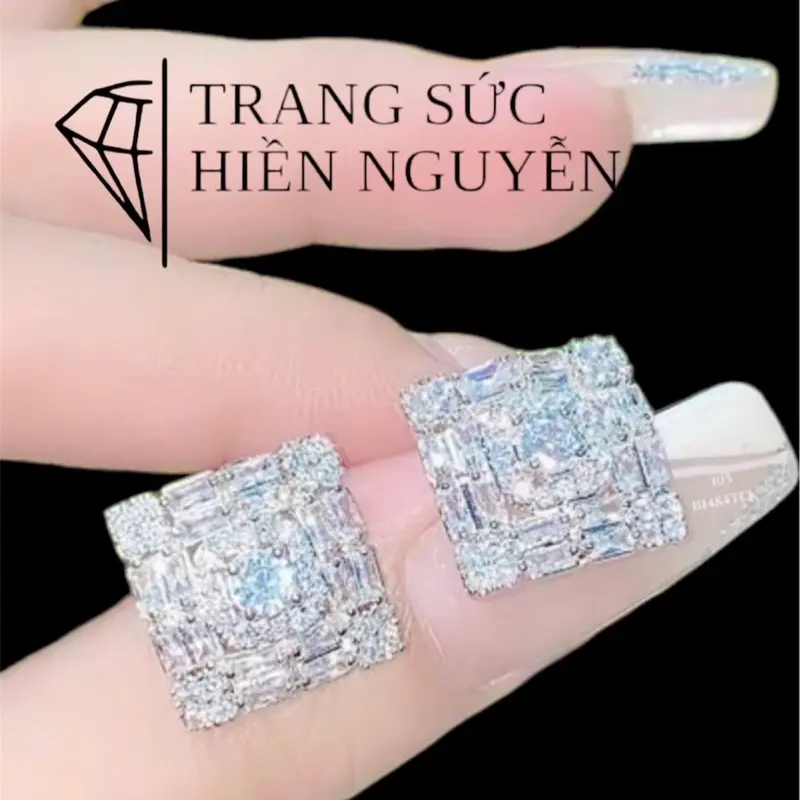 Bông Tai , Hoa Tai Xoàn Cao Cấp Siêu Sáng 0