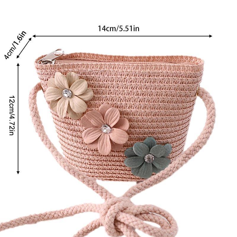 Product Introduction of New Girls' Shoulder Crossbody Bag Summer Lace Fashion Travel Flower Pendant Lace Bag 26