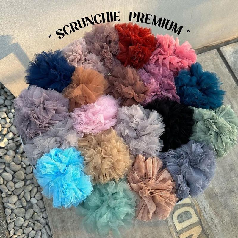 sepecial Special MEDIUM IKAT RAMBUT/SCRUNCHIE/CEPOL bahan berkualitas soft tule Premium Gread A 7