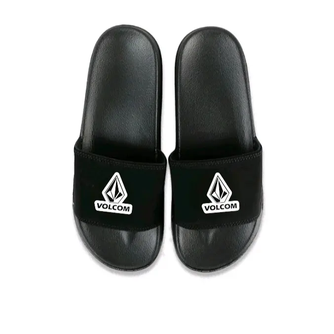 Sandal Selop Premium Pria distro vollcom hitam | sandal slide | sandal slippers | Sendal Pria Shoes 1