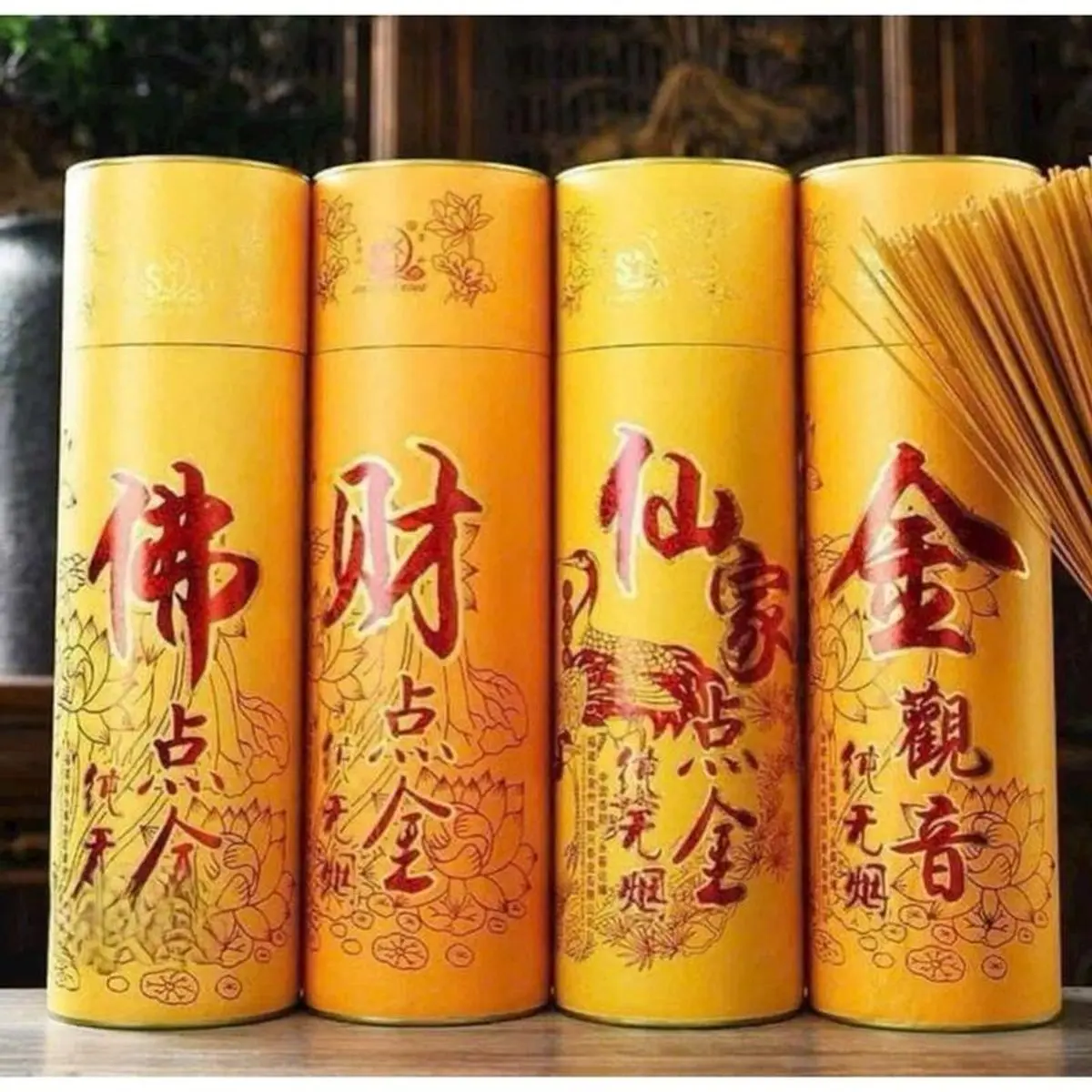 Hộp nhang cuộn thần tài, hộp 500 nén hương thần tài, nhang tài lộc ít khói không tàn rụng