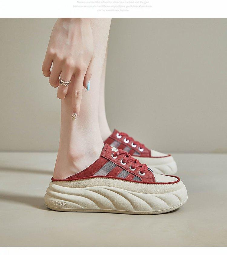 Product Introduction of Slippers Rubber Flat Mid Heel (3-5cm) Closed Toe Microfiber Footwear Comfort Girl Shoes Women Walking Shoes Dance 15