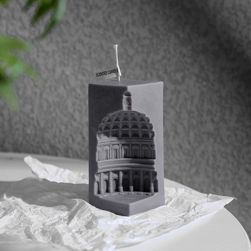 Product Introduction of Roman Architecture Tower Shaped Candle, 2 Counts/set Creative Column Shaped Scented Candle, Decorative Candle for Home Living Room Bedroom 5