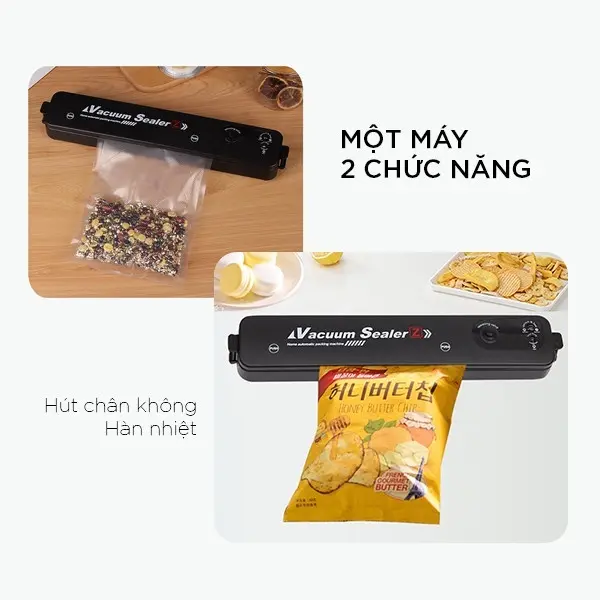 Máy Hút Chân Không Thực Phẩm Kèm Hàn Miệng Túi, Tặng Kèm 10 Túi Hút, Bảo Hành 2 Năm, Dụng Cụ Nhà Bếp 6