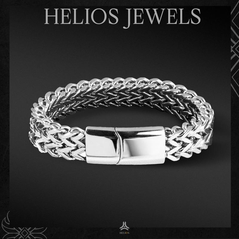 Vòng tay kim loại nam nữ Helios Braid V