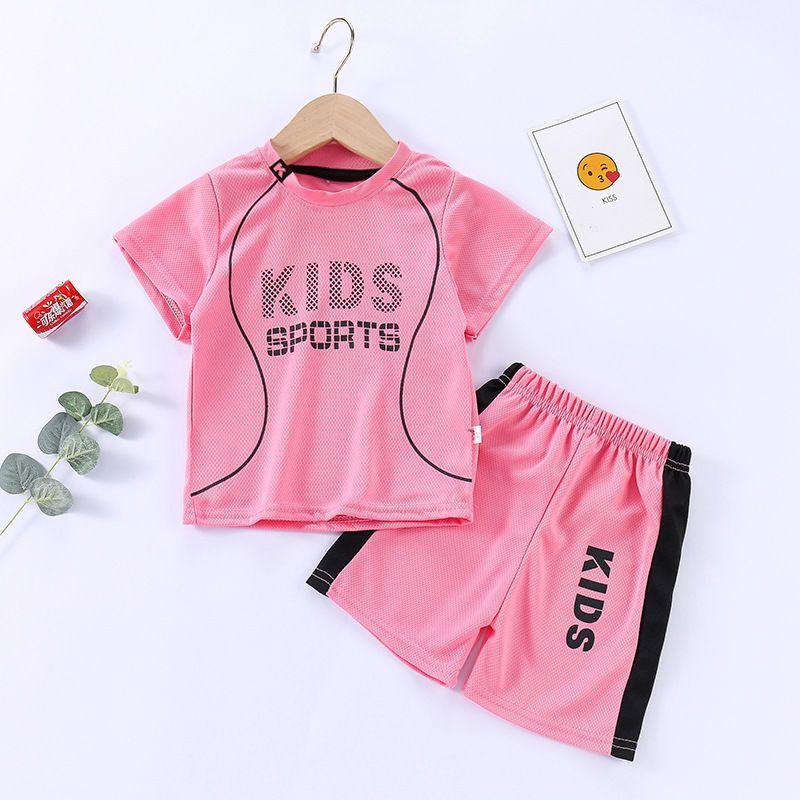 Sut Seragam Lengan Pendek, untuk Kanak-kanak, Pakaian Sukan Lelaki, Baju-T Cepat Kering Perempuan, Seluar Pendek, Sesuai untuk Kanak-kanak dan Remaja Baru, Bayi, Ketibaan Baru 2