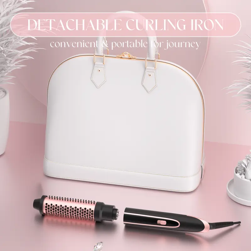 Heikki Vision 5 in 1 Curling Iron Set with Instant Heat Up, Dual Voltage, 4 Interchangeable Ceramic Curling Wands, Curling Brush, Heat Protective Glove & 2 Clips (Curling Iron 0.3-1.5") 6