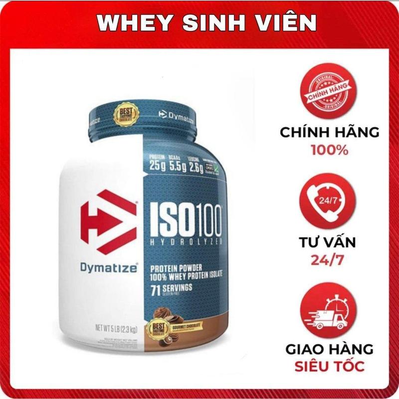 Bột protein Whey Dymatize Iso 100 Hydrolyzed 5lbs , nhập khẩu từ Mỹ, đảm bảo chính hãng tại WHEYSINHVIEN
