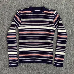 Knit Inner Stripe Navypink garis
