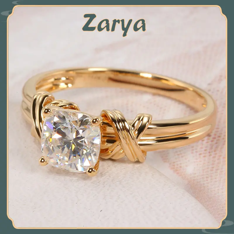 916 gold-plated original four-prong one-carat Zircon opal ring for women Engagement gifts