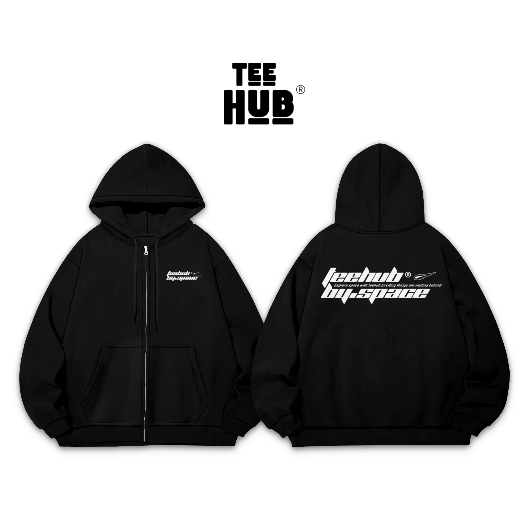 Áo Hoodie ZIP Space Khoác Nỉ Mũ Kéo Khóa TEEHUB Nỉ Bông Cotton Unisex nam nữ Local Brand