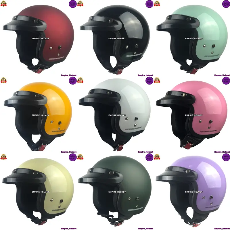 Helm Half Face Bogo Identik Cargloss Pria Wanita Dewasa Standar SNI Helem Retro Full Leher Completable Perempuan Hijab 0
