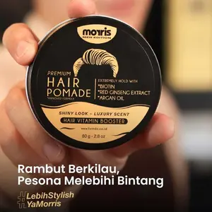 Morris Pomade Premium Man Edition 80gr dengan Biotin & Argan Oil untuk Rambut Kuat & Tahan Lama