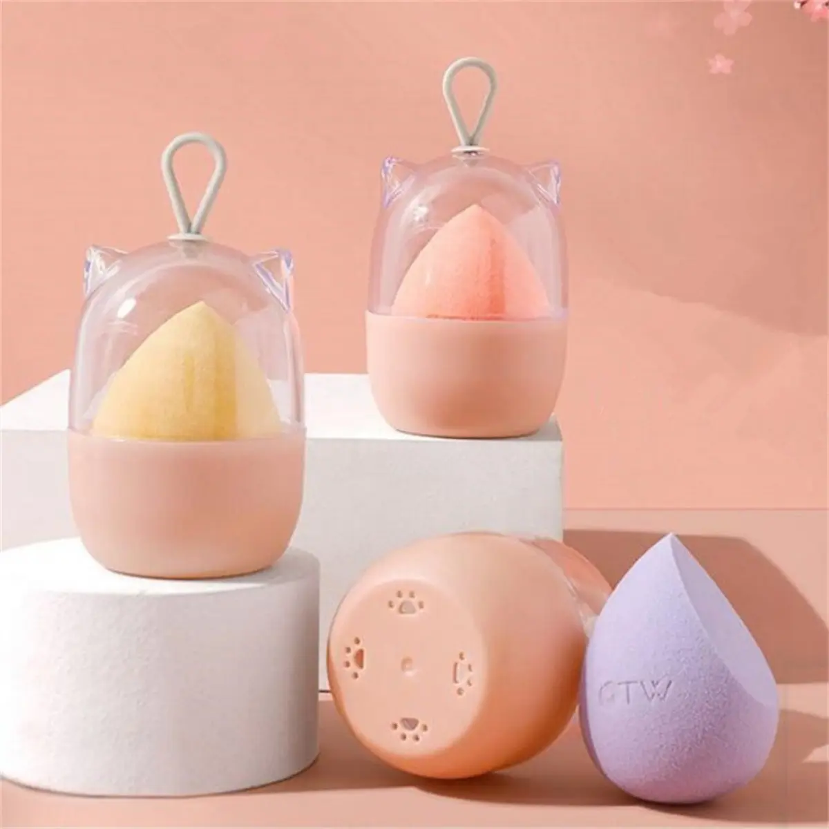 1pc Makeup Sponge Beauty Blender with Storage Box Cosmetic Puff Foundation Powder Sponge Beauty Tools Women Make Up Accessories