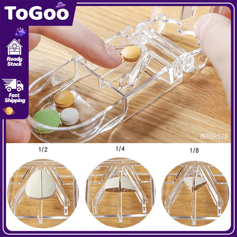 Pill Cutter Box，Household Medicine Box Creative Odorless Firm for Outdoor Activities for Home Travel Mini Portable Small Medicine Box Pill Splitter Medicine Pill Holder Tablet Cutter Organizer
