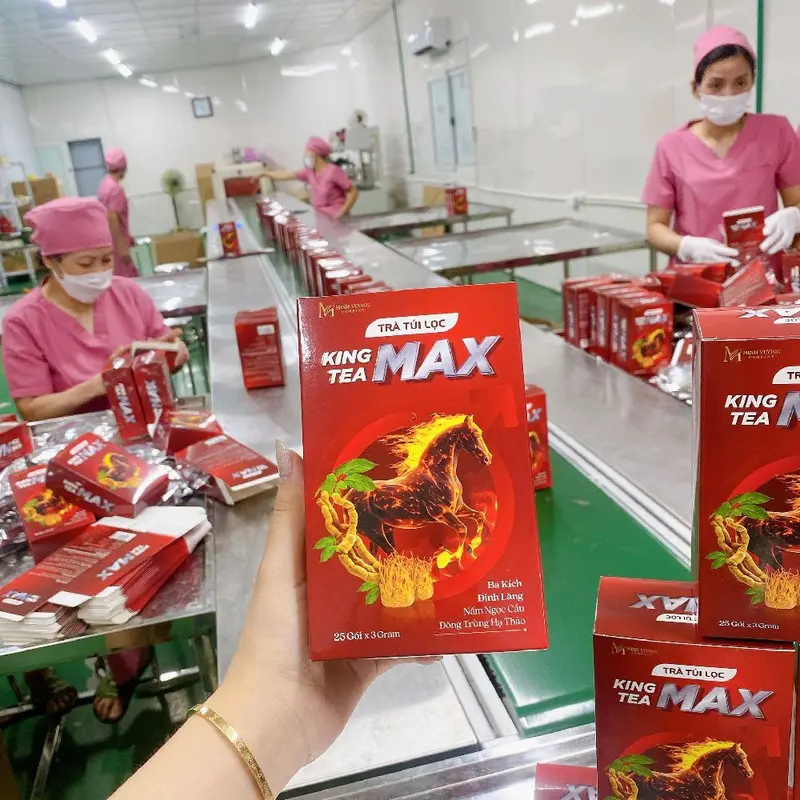 trà thảo mộc ba kích sâm cau  King Max Tea ( che tên sp ) tặng 1 gói đông trùng hạ thảo 10gr 1