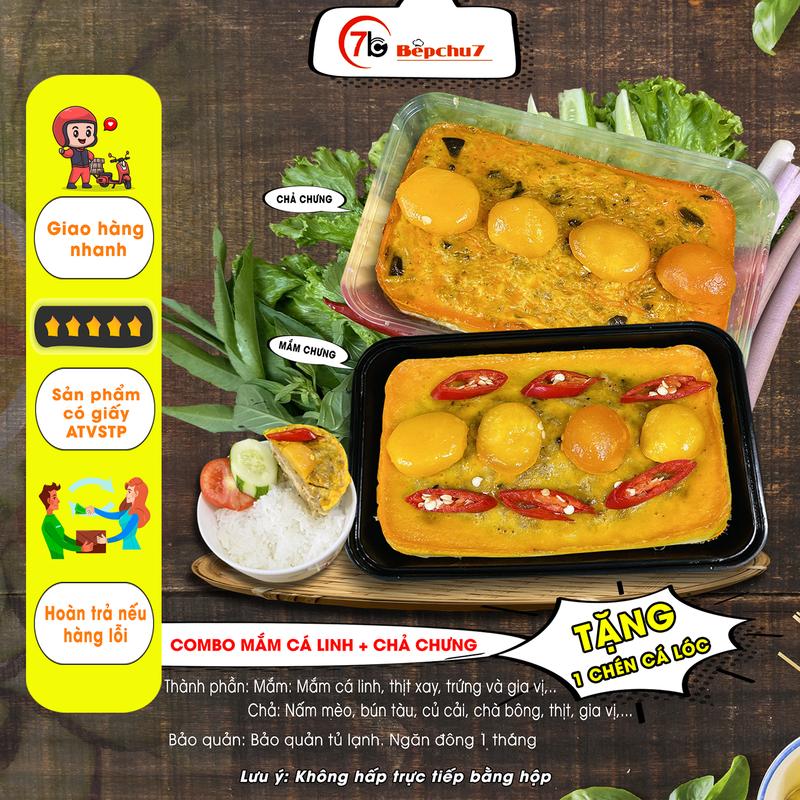 [May Mắn] Combo 1 hộp mắm chưng cá linh + 1 hộp chả chưng có trứng muối - TẶNG KÈM 1 CHÉN TỰ CHỌN 130gr - Food