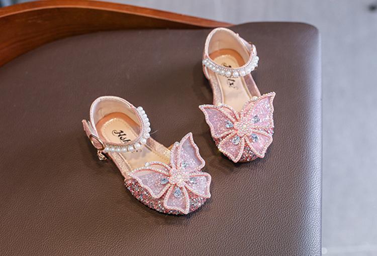 Product Introduction of 2025 Spring and Summer New Korean Style Rhinestone Soft-Soled Girls Sandals Princess Shoes Children's Shoes Girls Dance Shoes 18