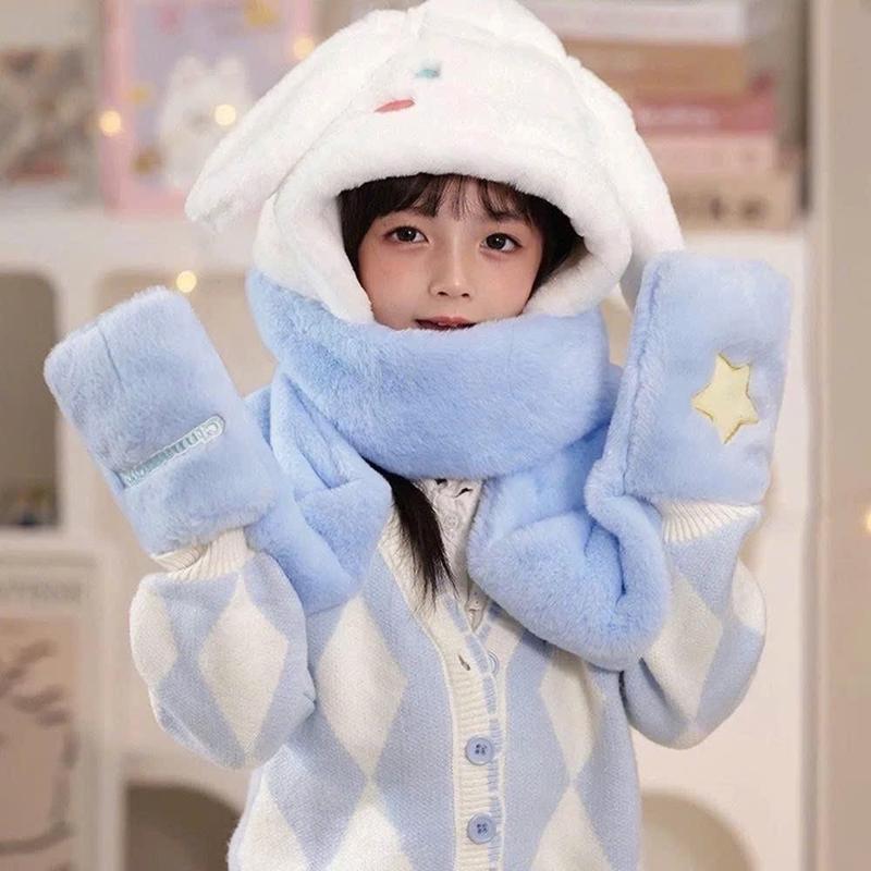 Product Introduction of Mũ Lông Cừu Kuromi Cho Bé Dễ Thương Sang Trọng và Ấm Áp Mũ 3in1 Có Xỏ Tay Nón Voi Cho Bé Gái Women Len 10