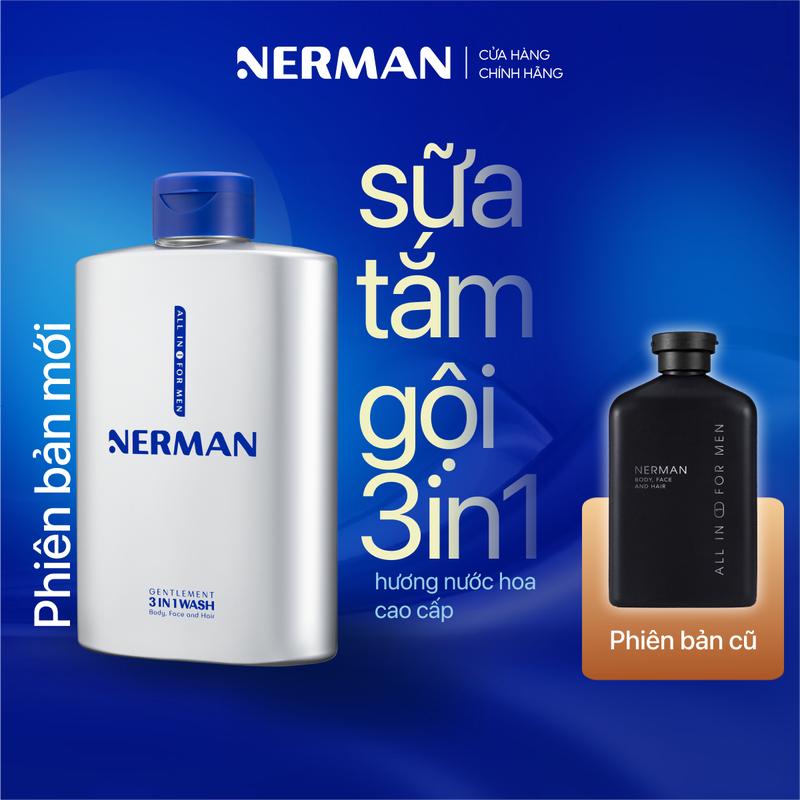 Sữa tắm gội cho nam Nerman hương nước hoa cao cấp Gentleman 3 in 1 350ml